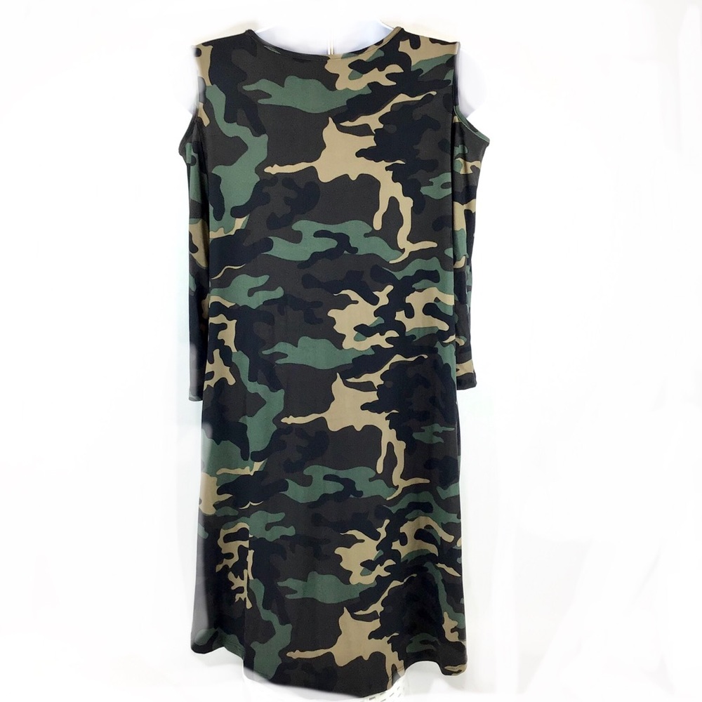 VOLL Style USA | Camo Cold Shoulder Baby Doll Tunic - Picture 7 of 10